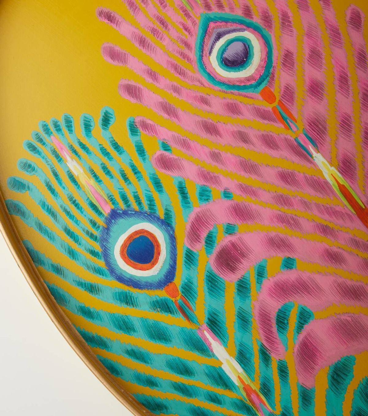 Les-Ottomans Tray Peackock by Matthew Williamson