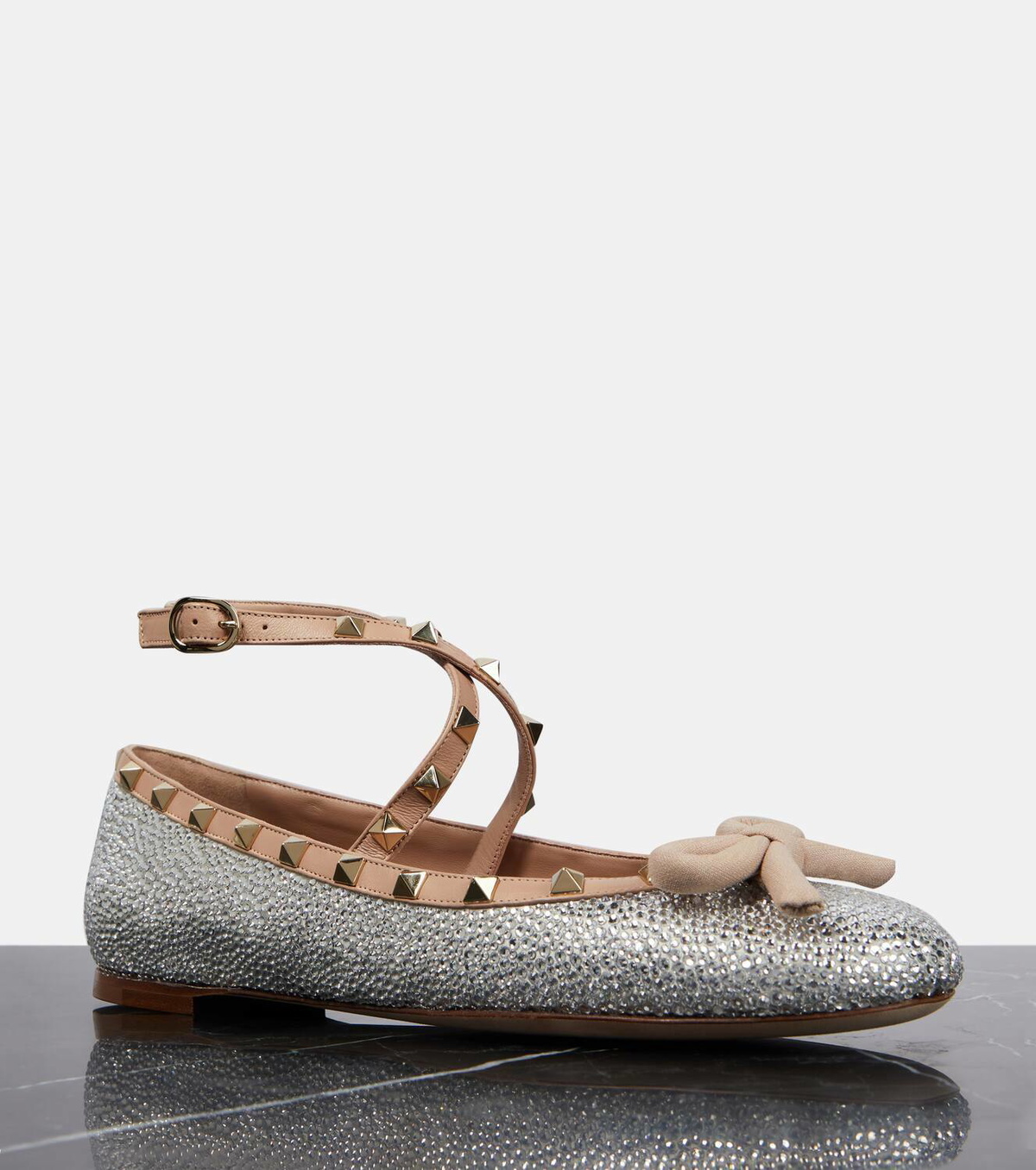 【関税込み】VALENTINO GARAVANI 'PRESHOES' BALLET FLATS Preshoes Ballerinas With Straps In Kidskin With Jewel