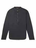 Barena - Cotton-Jersey Henley T-Shirt - Black