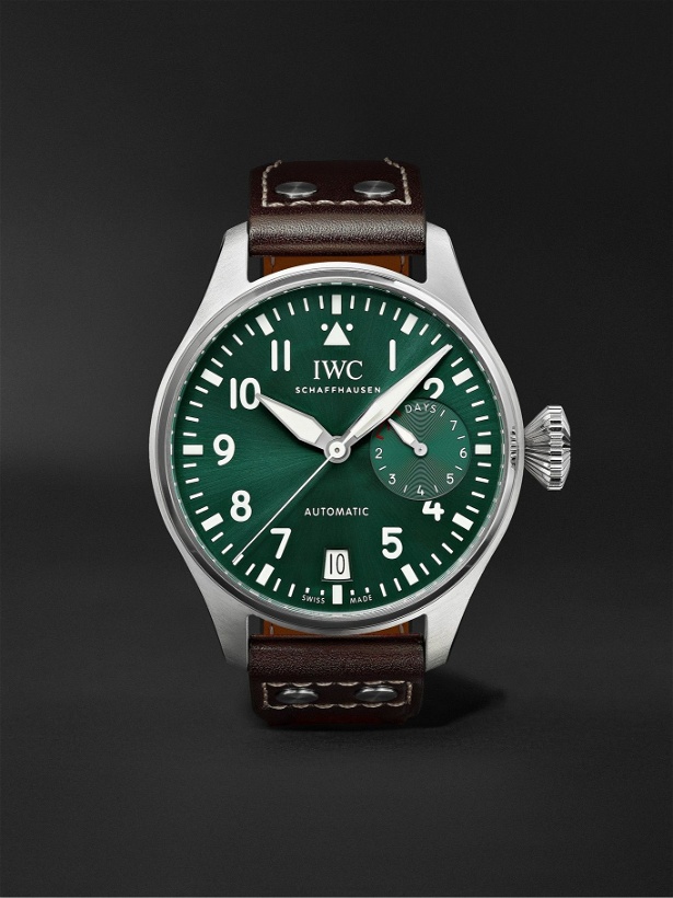 Photo: IWC Schaffhausen - Big Pilot's Automatic 46.2mm Stainless Steel and Leather Watch, Ref. No. IW501015