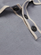 Giorgio Armani - Cotton and Cashmere-Blend Polo Shirt - Gray