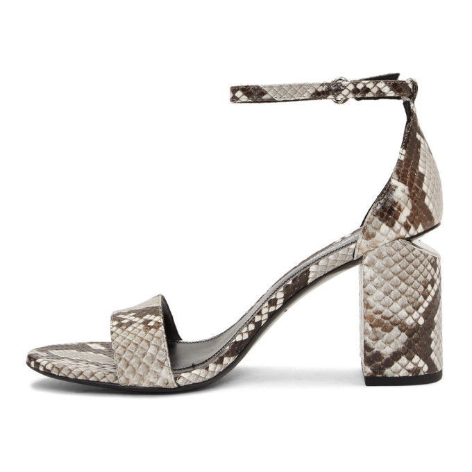 Alexander Wang Black and White Snake Abby Sandals