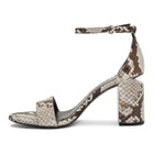 Alexander Wang Black and White Snake Abby Sandals