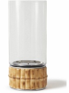 Lorenzi Milano - Glass and Bamboo Flower Vase Set