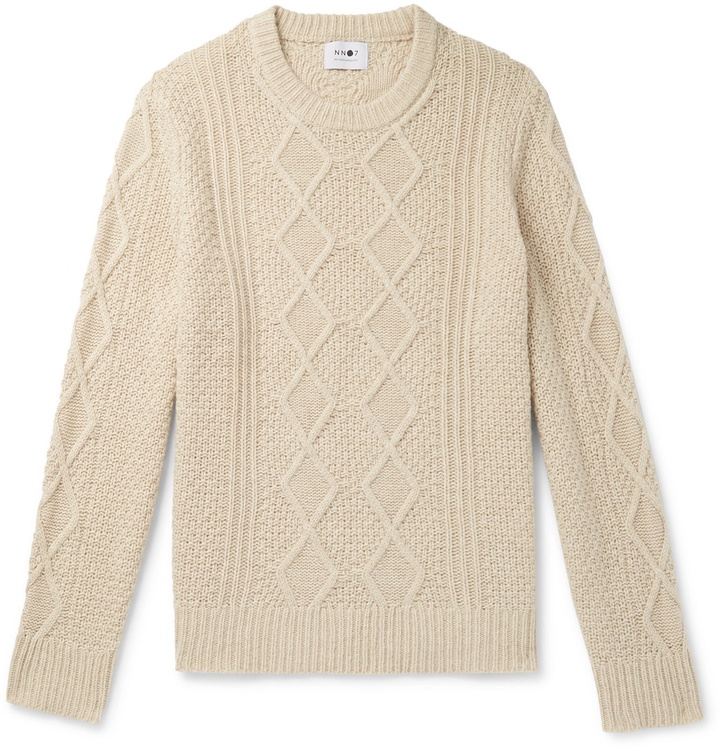 Photo: NN07 - Hector Slim-Fit Cable-Knit Sweater - Neutrals