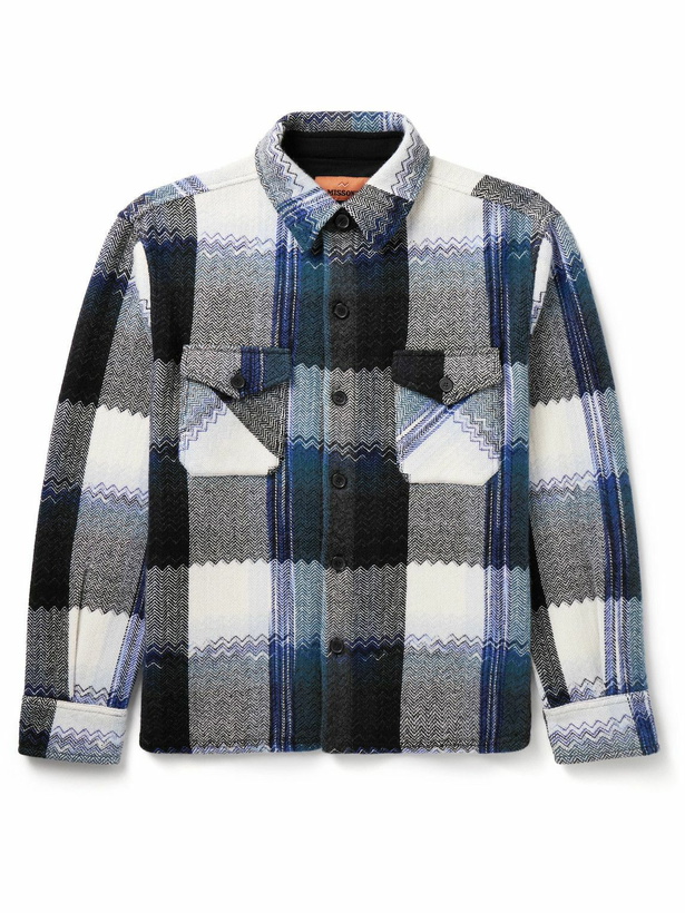 Photo: Missoni - Checked Wool Overshirt - Blue