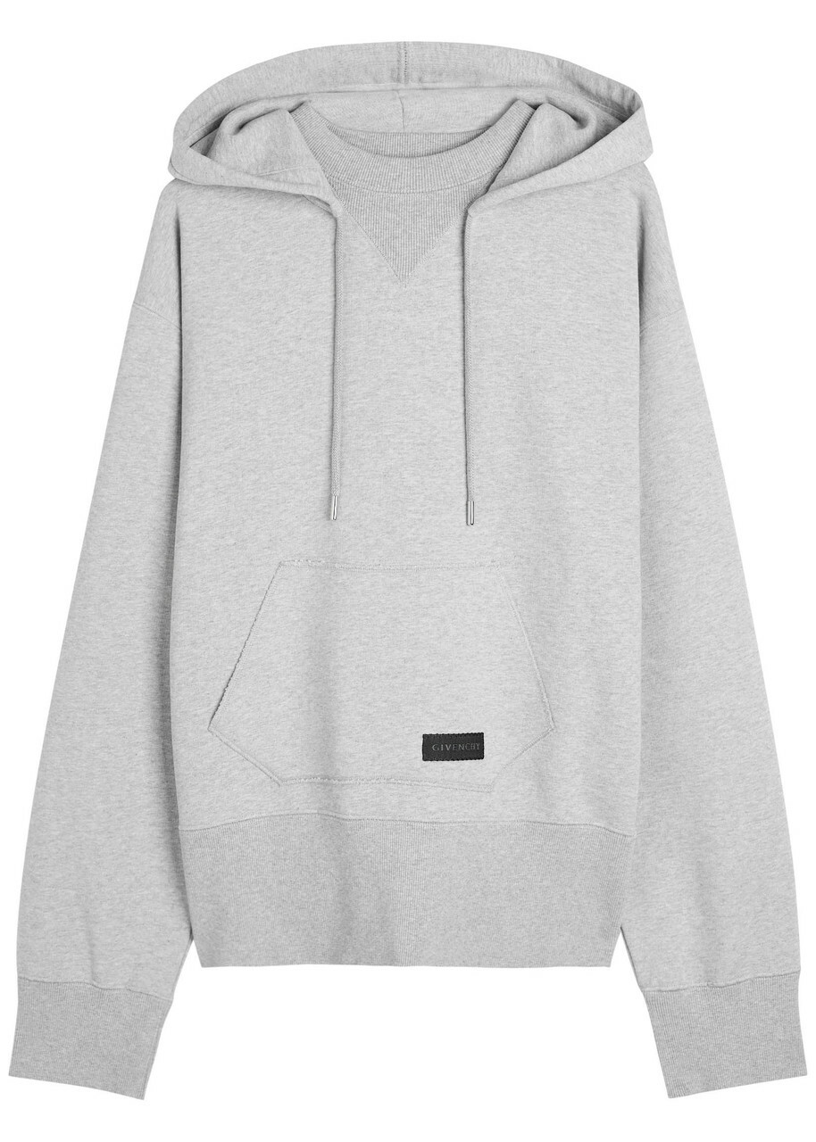 Givenchy Logo Hooded Cotton Sweatshirt Grey