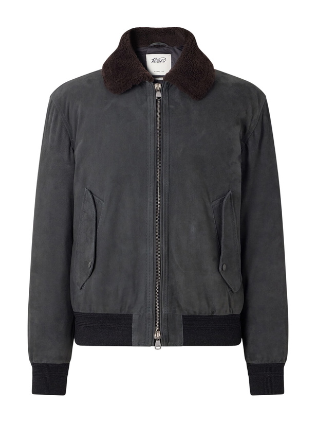 Photo: Valstar - Cudden Plush-Trimmed Suede Down Jacket - Black