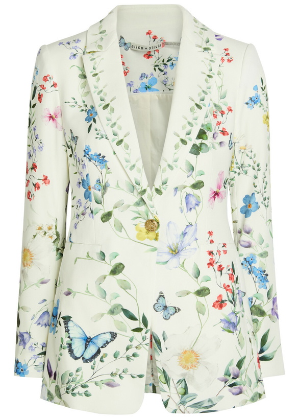 Photo: Alice + Olivia Breann Floral Print Crepe Blazer Multicoloured