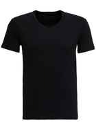 Tom Ford Black V-neck T-shirt Short Sleeves In Cotton Stretch Man