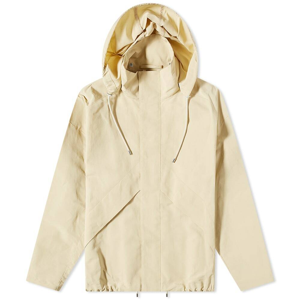 Auralee Men's Washi Zip Hooded Jacket in Ivory Beige