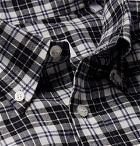 Dunhill - Button-Down Collar Checked Cotton-Flannel Shirt - Men - White