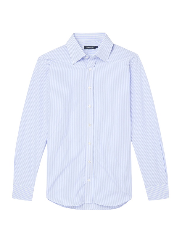 Photo: Thom Sweeney - Lecce Striped Cotton-Poplin Shirt - Blue