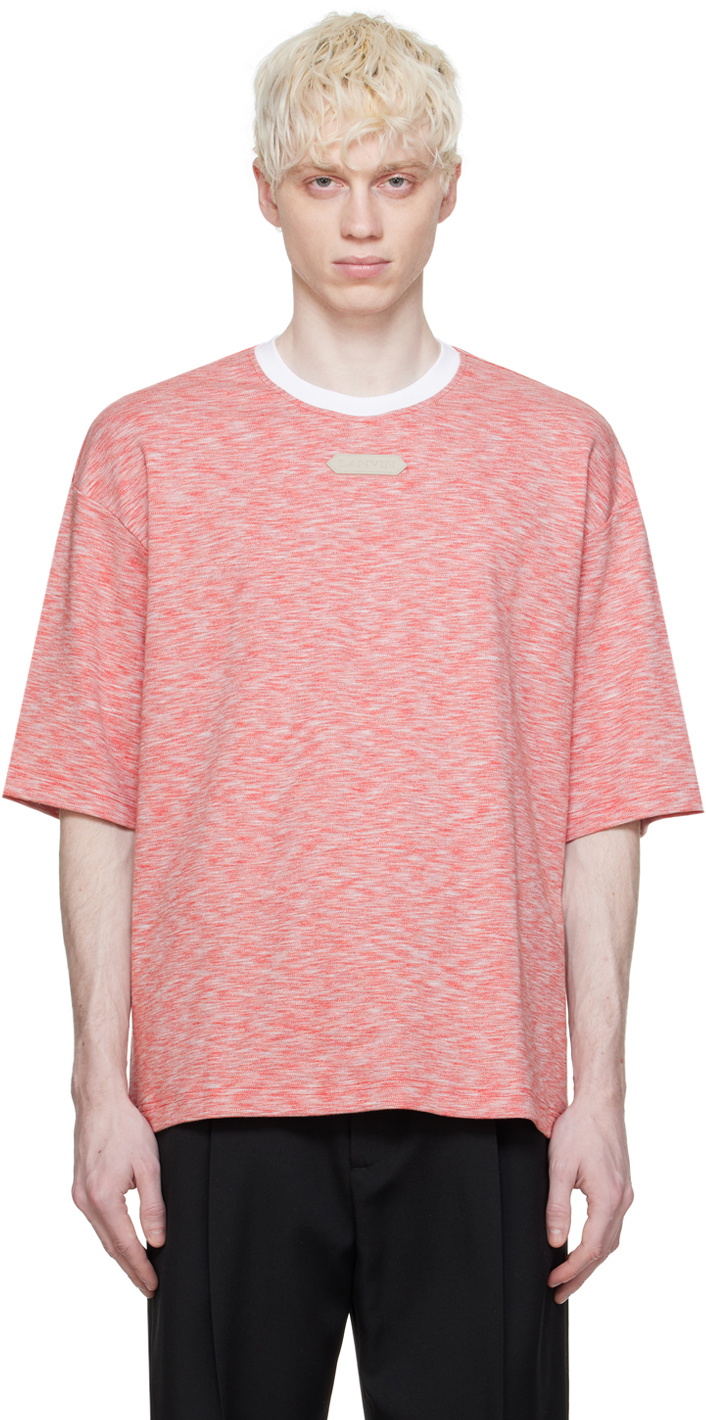 Lanvin Red Heathered-Effect T-Shirt Lanvin