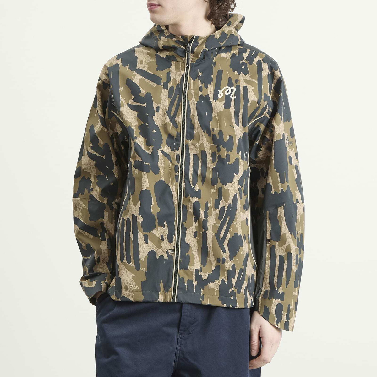 Malbon Men's Tour Divot Camo Rain Jacket in Bark Camo