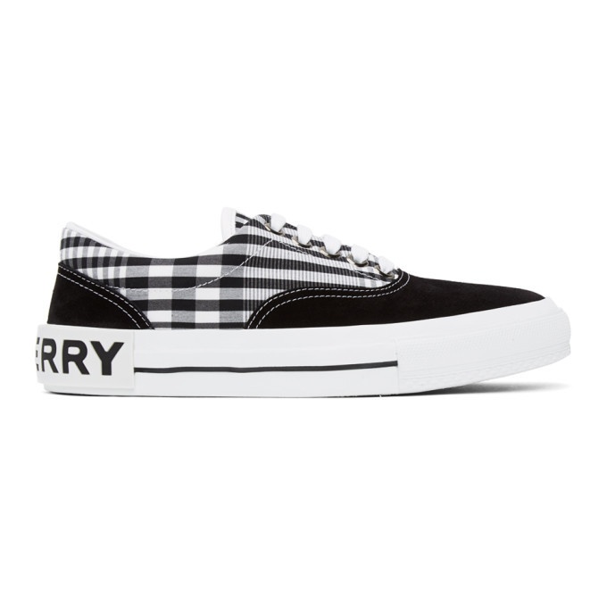 Photo: Burberry Black and White Vintage Check Skate Sneakers