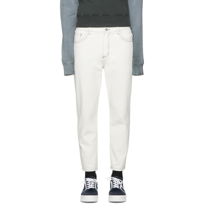 Photo: 3.1 Phillip Lim White Tapered Cropped Jeans 