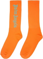 Palm Angels Orange Logo Socks