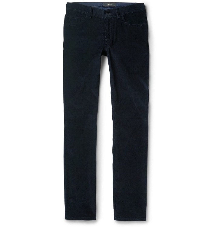 Photo: BRIONI - Meribel Slim-Fit Cotton-Corduroy Trousers - Blue