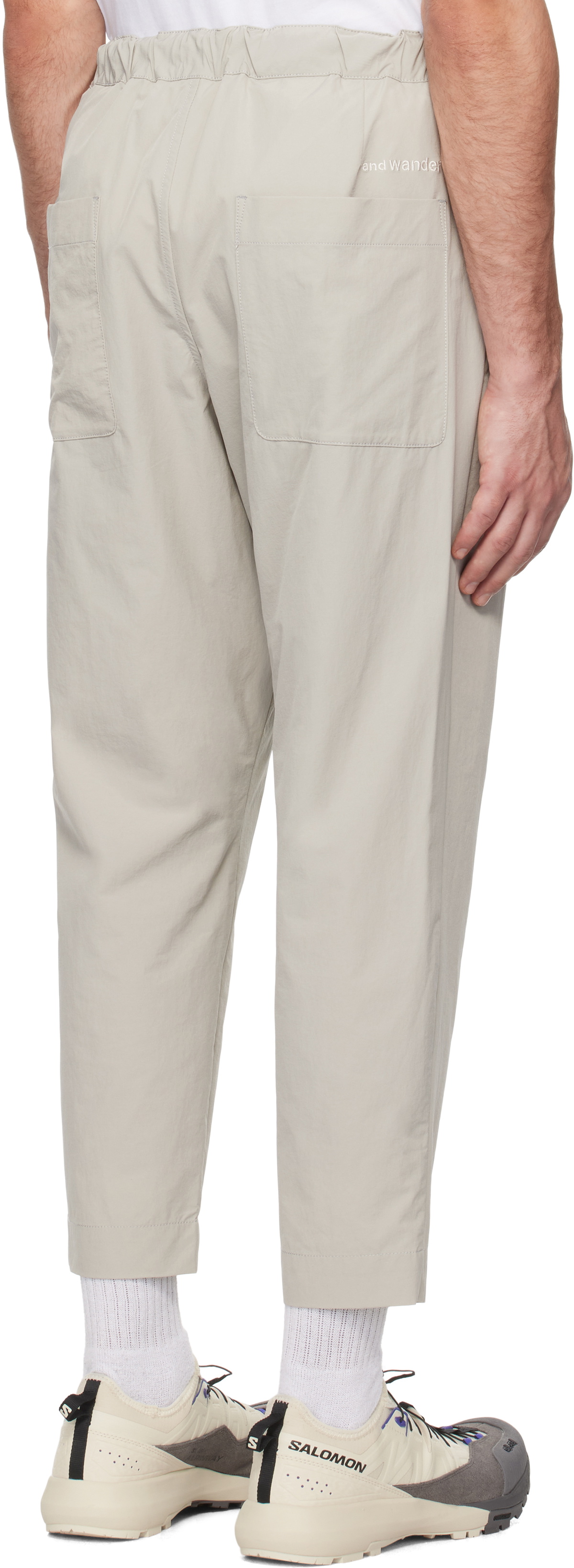 and wander Gray Light W Cloth Trousers and Wander