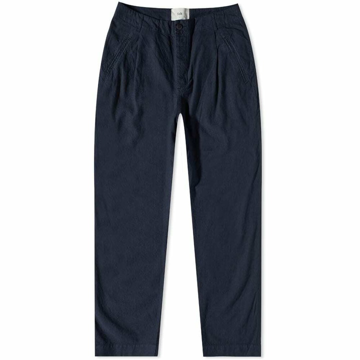 Photo: Folk Men's Linen Assembly Pant in Soft Navy