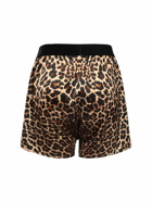 TOM FORD - Leopard Print Silk Satin Shorts