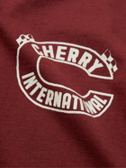 CHERRY LA - Logo-Print Cotton-Jersey T-Shirt - Burgundy