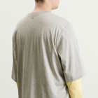 AMI Paris Men's Mercerised Jersey ADC Double Layer T-Shirt in Gris Chine Clair/Jaune