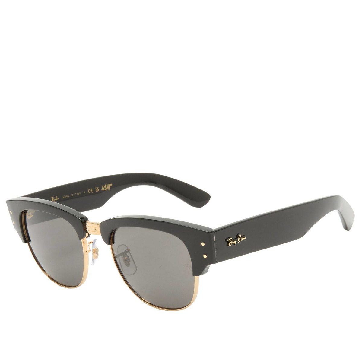 Ray-Ban x A$AP Rocky Mega Clubmaster Sunglasses in Black On Gold/Dark Grey 