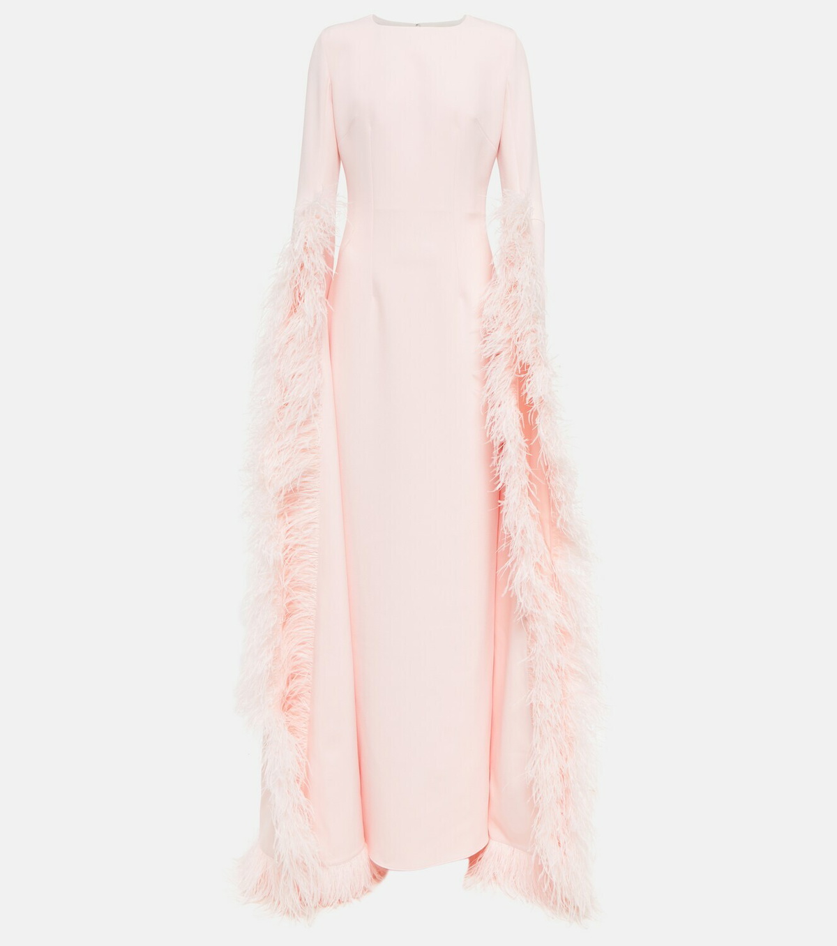 Safiyaa Feather draped crpe maxi dress Safiyaa