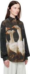 Moschino Multicolor Goose Print Shirt