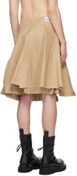 Ludovic de Saint Sernin Tan Mirage Midi Skirt