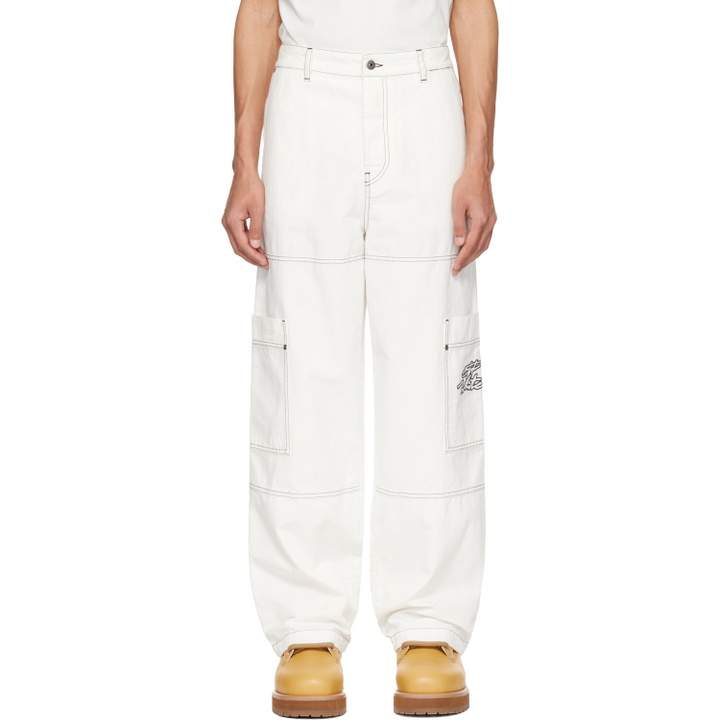 Photo: Off-White White Vintage Cotton Cargo Pants