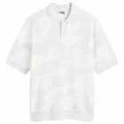 Pawa Speed Sports Men's Ghost Camo Knit Polo in Grey/White