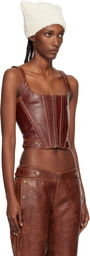 KNWLS Brown Claw Leather Corset