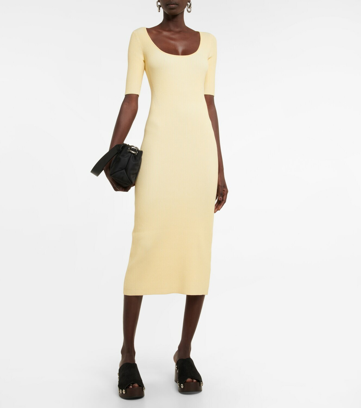 Ganni - Ribbed-knit midi dress GANNI