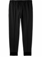 Fendi - Tapered Jersey-Trimmed Twill Drawstring Trousers - Black