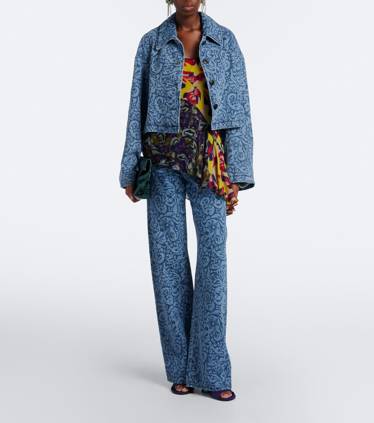 Dries Van Noten Floral denim jacket