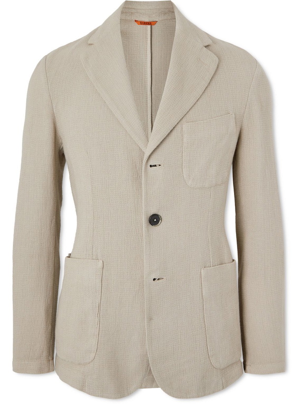 Photo: Barena - Torceo Malbec Unstructured Textured Cotton and Linen-Blend Blazer - Neutrals