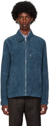 PS by Paul Smith Navy Zip Leather Jacket