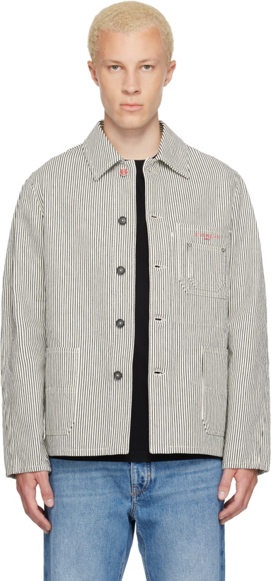 Photo: Givenchy White & Navy Striped Workwear Jacket
