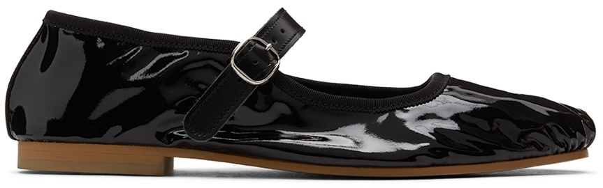Tricot Comme des Garçons Black Faux-Leather Ballerina Flats
