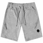 C.P. Company Men's Lens Detail Loopback Sweat Short in Grey Melange