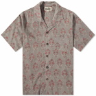 Karu Research Men's Block Printed Vacation Shirt in Olive/Pink/White