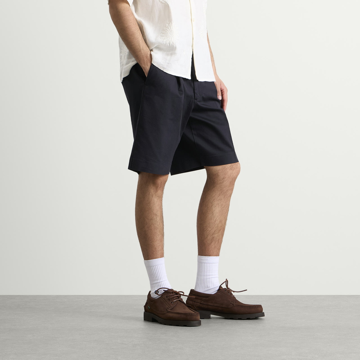 NN07 Men's Kay Pleated Shorts in Navy Blue