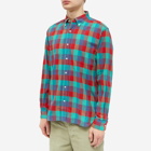 Beams Plus Men's BD Indian Madras Check Shirt in Red