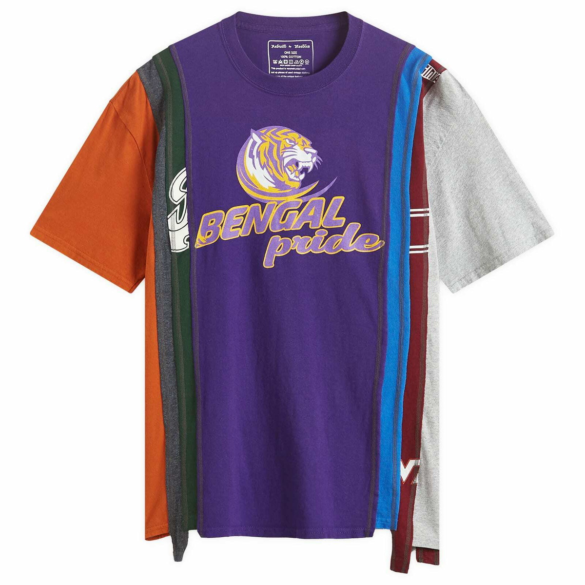 Needles Women's Long Sleeve Stripe Jersey Crew T-Shirt in Purple