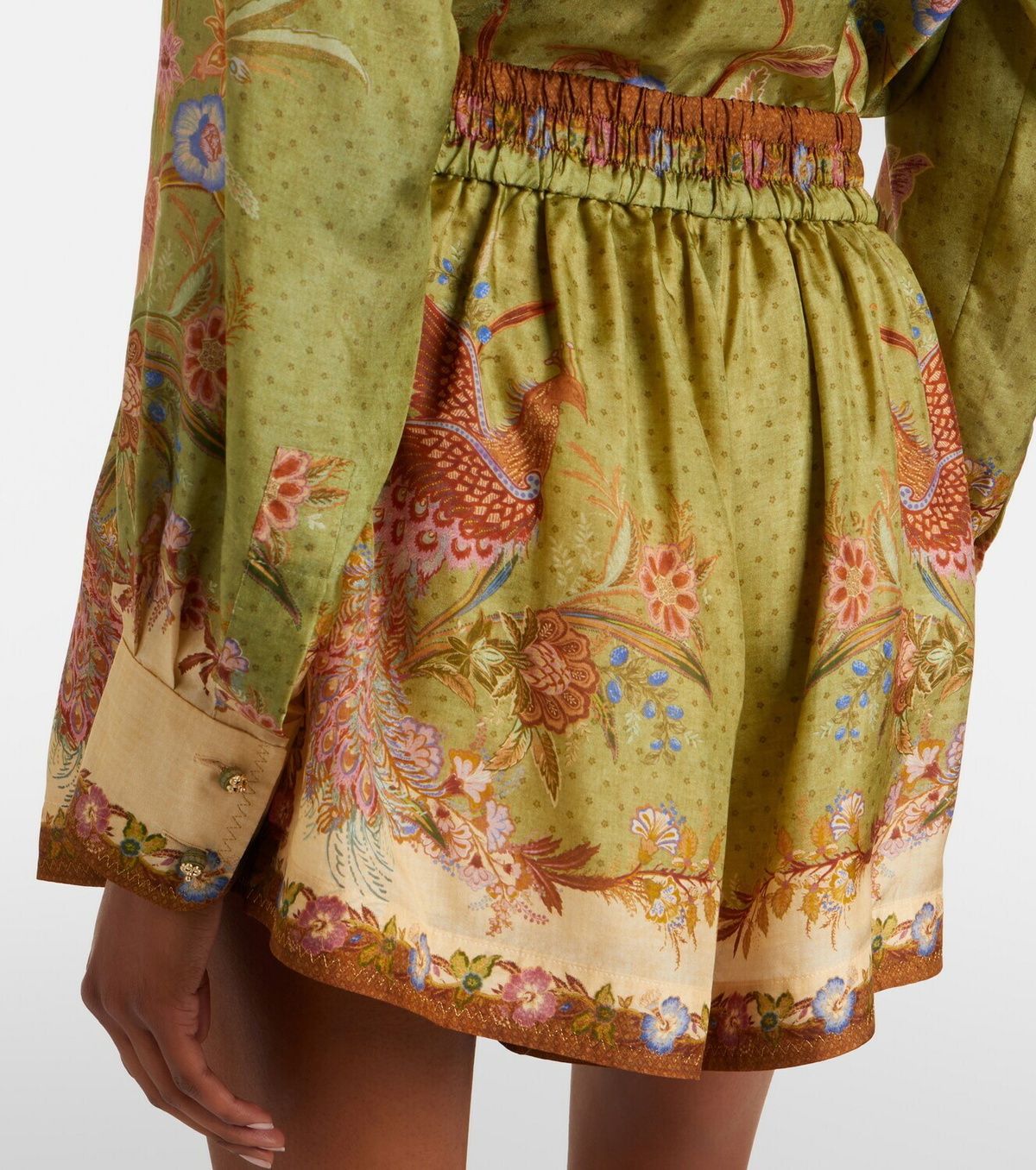 Zimmermann Indra printed silk shorts