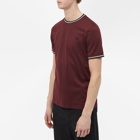 Fred Perry Men's Twin Tipped T-Shirt in Oxblood