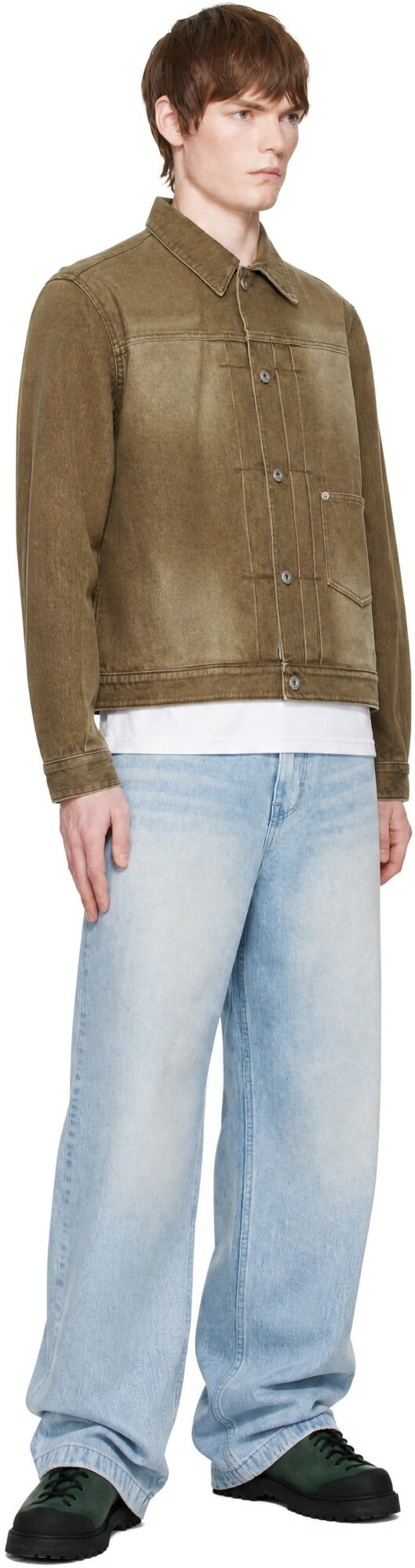 COOR Brown Type 1 Rib Texture Trucker Jacket